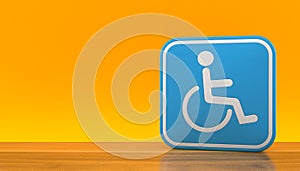 Handicap symbol on orange background