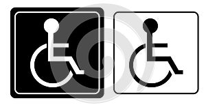 Handicap or wheelchair person symbol