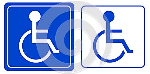 Handicap or wheelchair person symbol