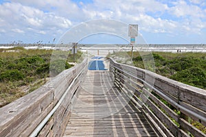 Handicapped accessible boardwalk on Amelia Beach