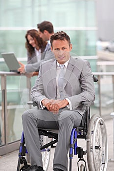 Handicapped businessman