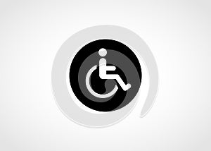 Handicapped disability wheelchair vector icon