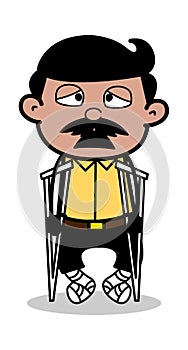 Handicapped - Indian Cartoon Man Father Vector Illustration photo