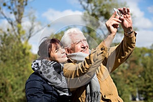 Handicapped male taking selfie