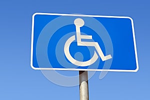 Handicapped parking place sign