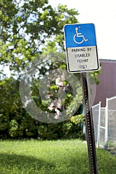 Handicapped Parking Sign - Rusty and Crooked