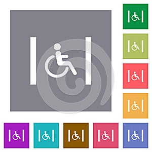 Handicapped parking square flat icons