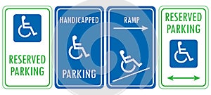 Handicapped reserved parking signs