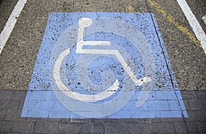 Handicapped sign on the asphalt