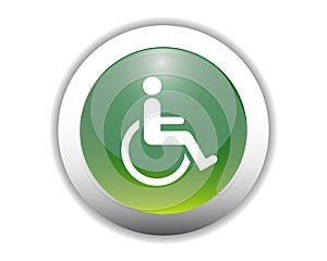 Handicapped Sign Icon Button photo