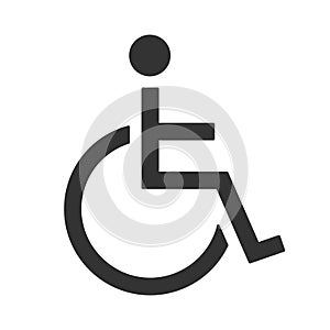 Only handicapped sign. For wheelchair users icon. Invalid symbol
