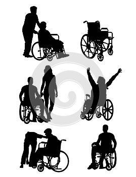 Handicapped and wheelchair Silhouettes