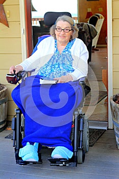 Handicapped Woman in Doorway