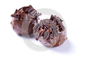 Handicrafted truffles isolated on white