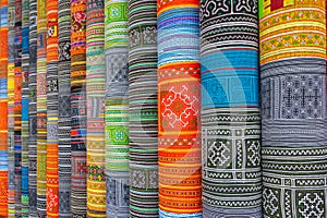 Handicrafts embroidered cloth with traditional pattern of ethnic minority Hmong in Vietnam