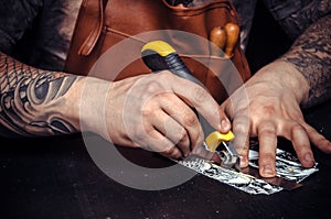 Handicraftsman making quality products