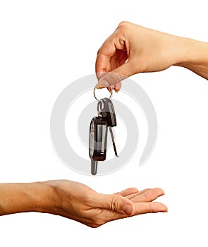 Handing over car key