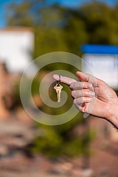 Handing over key for new house