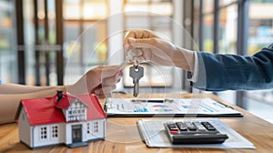 The handing over of keys.AI generated image photo