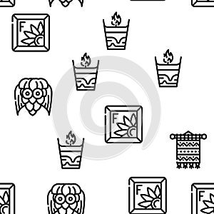 Handiwork Craft Hobby Occupation Vector Seamless Pattern