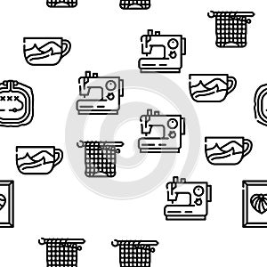 Handiwork Craft Hobby Occupation Vector Seamless Pattern