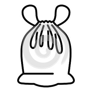 Handle bag of trash icon outline vector. Eco full sack