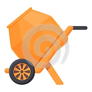 Handle concrete mixer icon cartoon vector. Cement truck