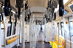 Handle ring inside subway or sky train.