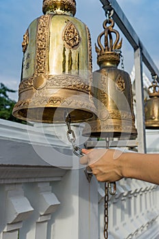 Handle ringing a bell in a Buddhist temple