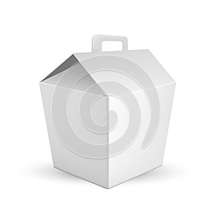 Handled Food Box For Transportation Lunch Vector