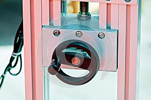 Handles on industry machine