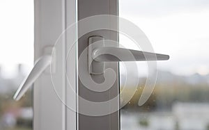 handles opened plastic window