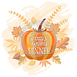 Handlettering thanksgiving dinner invitation design photo