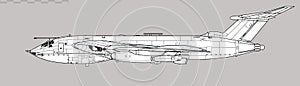 Handley Page VICTOR K.2. Vector drawing of aerial refueling tanker aircraft.