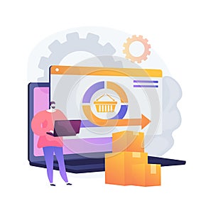 Handling and order processing abstract concept vector illustration.