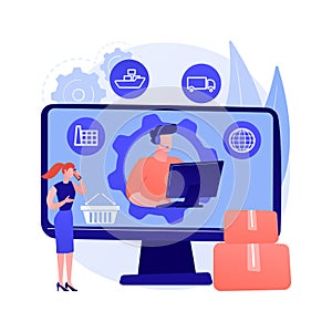 Handling and order processing abstract concept vector illustration.