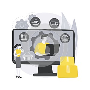 Handling and order processing abstract concept vector illustration.