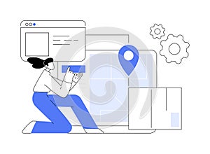 Handling and order processing abstract concept vector illustration.