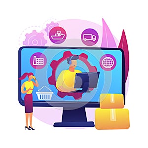 Handling and order processing abstract concept vector illustration