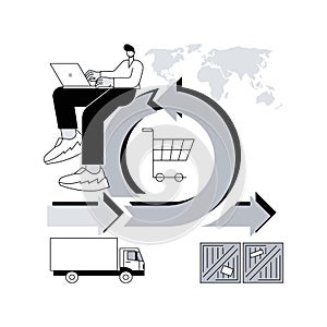 Handling and order processing abstract concept vector illustration