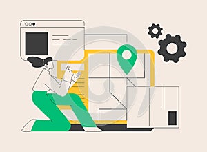 Handling and order processing abstract concept vector illustration.