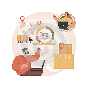 Handling and order processing abstract concept vector illustration.