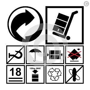 Handling & packing icon set