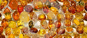 Handmade amber rings