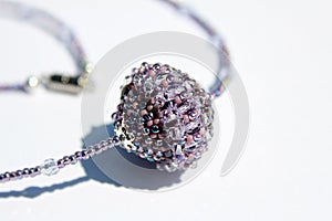Handmade beads necklace - close up photo