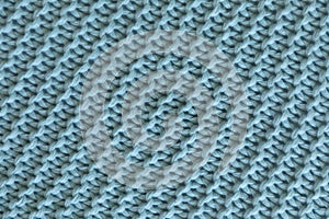Handmade blue knitting wool texture background