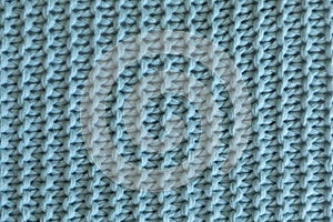 Handmade blue knitting wool texture background