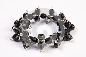 Handmade bracelet made from black crystal