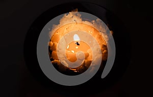 Handmade candle made of natural wax. Home decor