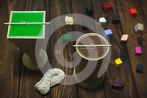 Handmade candle making process. photo